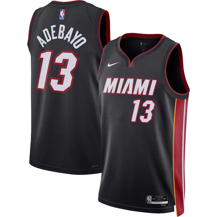 Men Miami Heat 13 Bam Adebayo Nike Black Icon Edition 2022-23 Swingman NBA Jersey